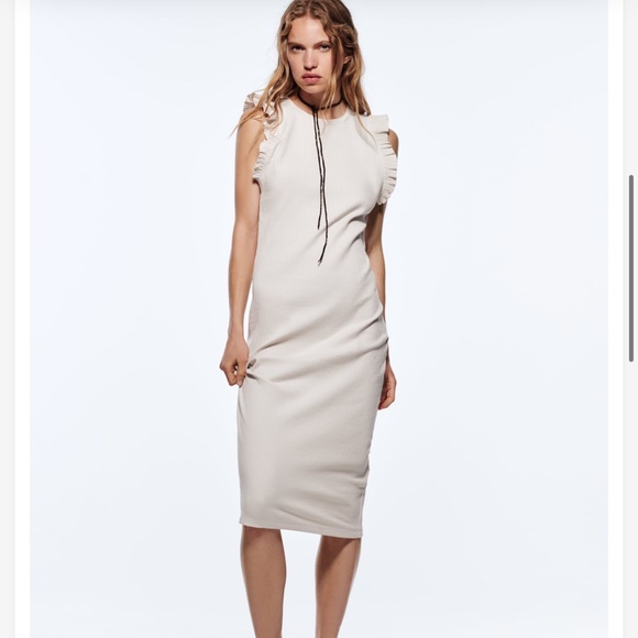 Zara Ruffled Ribbed Dress - Picture 5 of 9